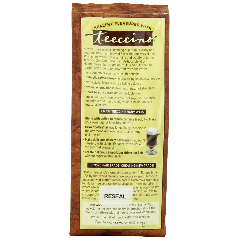 Teeccino Herbal Coffee Mediterranean Java Caffeine Free