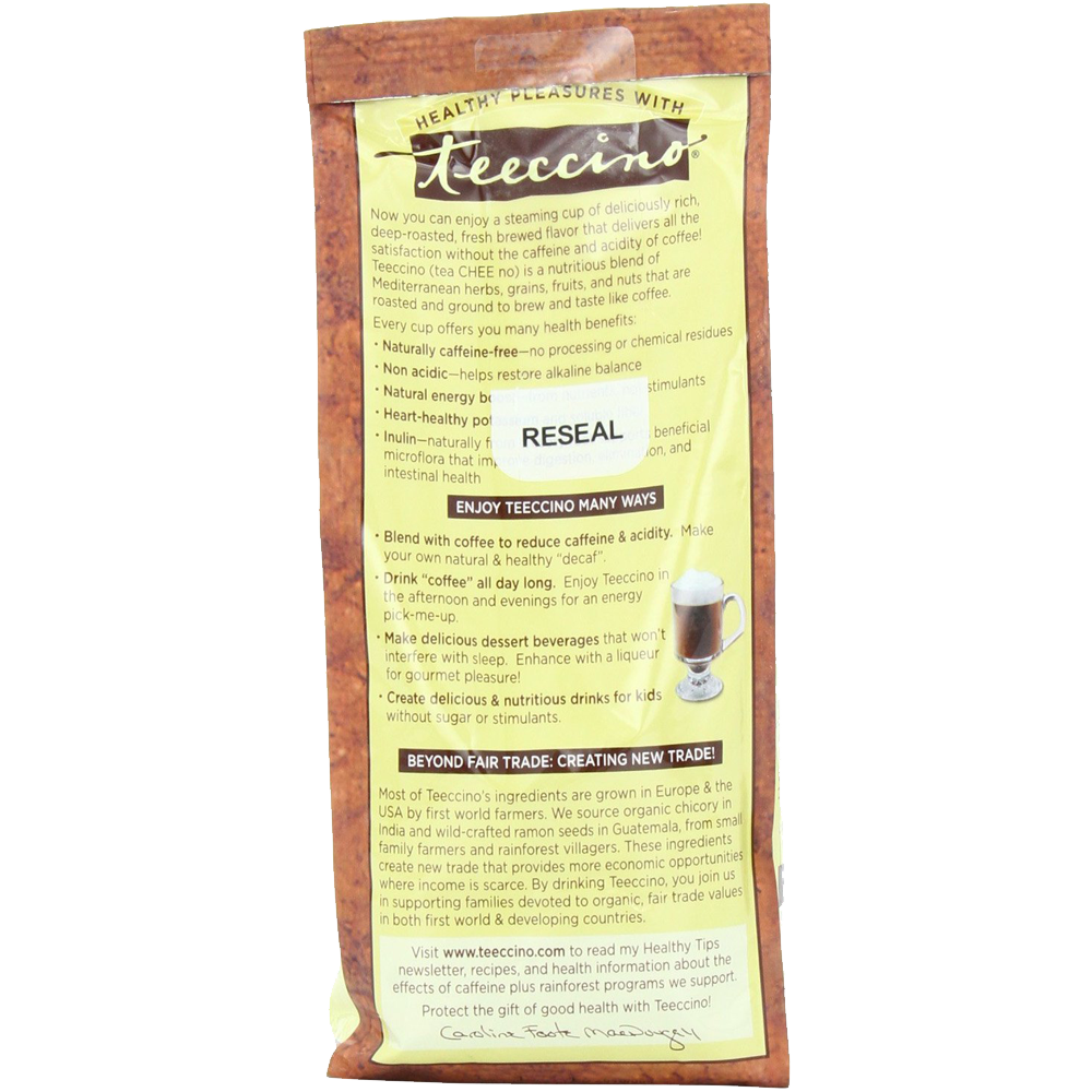 Teeccino Herbal Coffee Mediterranean Java Caffeine Free